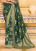 Forest Green Woven Banarasi Silk Saree