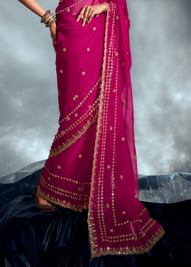 Princess Pink Designer Silk Saree