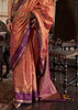 Peach Pink Banarasi Tussar Silk Saree