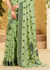 Pista Green Woven Linen Silk Saree