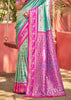 Turquoise Blue Woven Kanjivaram Silk Saree