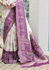 White & Purple Woven Banarasi Patola Silk Saree