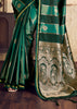 Teal Green Rangkat Satin Silk Saree