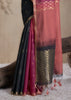 Black And Purple Woven Cotton Silk Saree