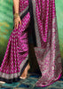 Orchid Purple Printed Satin Silk Saree