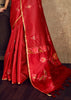 Cherry Red Woven silk saree