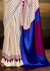 Off white Printed Satin Silk Saree