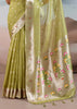 Pistachio Green Woven Banarasi Tissue Silk Saree