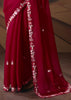Maroon Embroidered Designer Saree