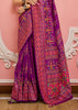 Plum Purple Woven Kashmiri Jamewar Saree