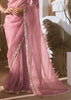 Rose Pink Designer Silk Saree