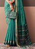 Teal Green Woven Cotton Silk Saree