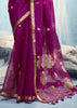 Wine Purple Woven Cotton Silk Saree