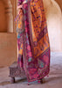 Blazing Orange Printed Kashmiri Jamewar Saree