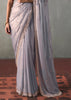 Lavender Embroidered Silk Saree With Heavy Blouse