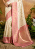 Off White Woven Soft Silk Saree