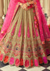 Beige & Pink Embroidered Stitched Designer Lehenga
