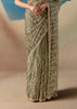 Mehendi Green Satin Organza Embroidered Saree