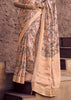 Apricot Pink Digital Printed Silk Saree