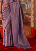 Lavender Purple Woven Kanjivaram Silk Saree