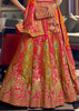 Orange And Pink Heavy Banarasi Designer Lehenga