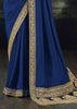 Mazarine Blue Embroidered Designer Saree