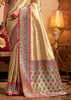 Beige Woven Banarasi Tissue Silk Saree