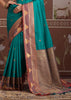Sea Blue Woven Tussar Silk Saree
