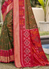 Olive Green Woven Patola Silk Saree