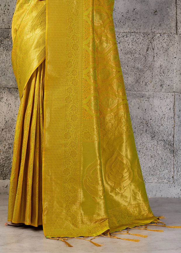 Yellow Woven Kanjivaram Silk Saree