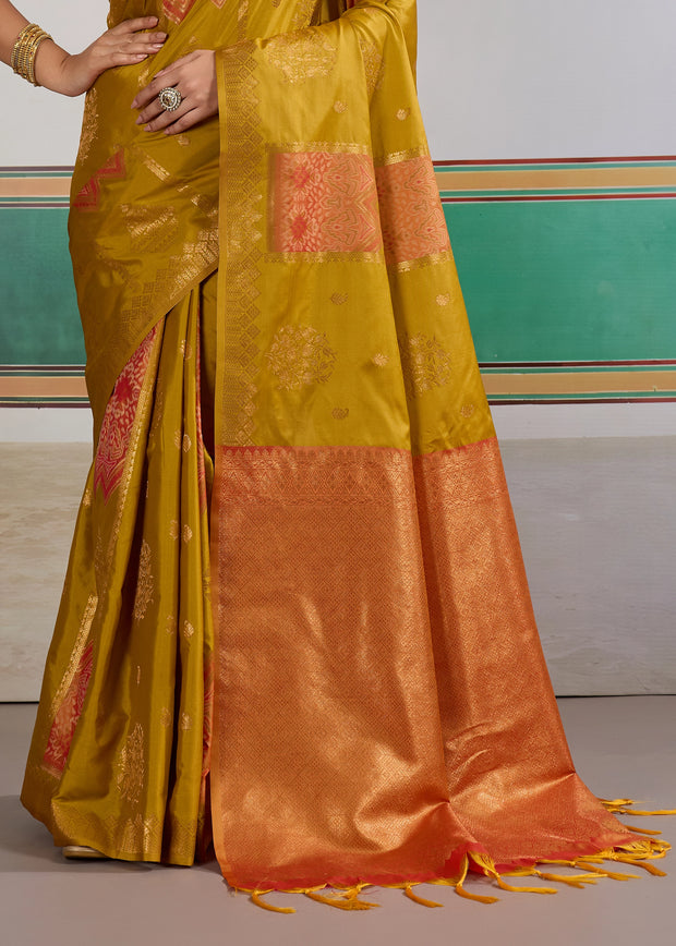 Apple Green Banarasi Silk Saree
