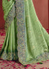 Jasmine Green Designer Embroidered Saree
