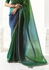 Jungle Green Designer Organza Tissue Silk Saree