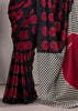Red Printed Satin Silk Saree