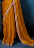 Sunshine Orange Embroidered Designer Tissue Saree