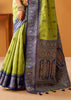Lime Green Woven Banarasi Cotton Silk Saree