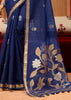 Midnight Blue Woven Cotton Silk Saree