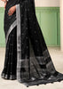 Classic Black Woven Linen Silk Saree