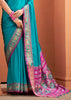Teal Blue Woven Banarasi Patola Silk Saree