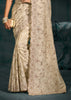 Off White Embroidered Designer Tissue Saree