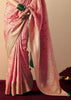 Blossom Pink Woven Banarasi Silk Saree