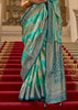 Tropical Green Printed Satin Silk Saree