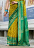 Lime Yellow Woven Soft Silk Saree