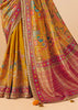 Dusky Yellow Designer Embroidered Saree