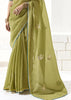 Lime Green Designer Organza Tissue Silk Saree