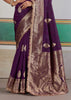 Royal Purple Woven Banarasi Satin Silk Saree
