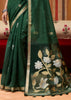 Forest Green Woven Cotton Silk Saree