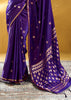 Vibrant Purple Woven Banarasi Satin Silk Saree