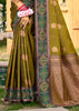 Olive Green Woven Banarasi Silk Saree