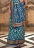 Coral Blue Printed Patola Silk Saree